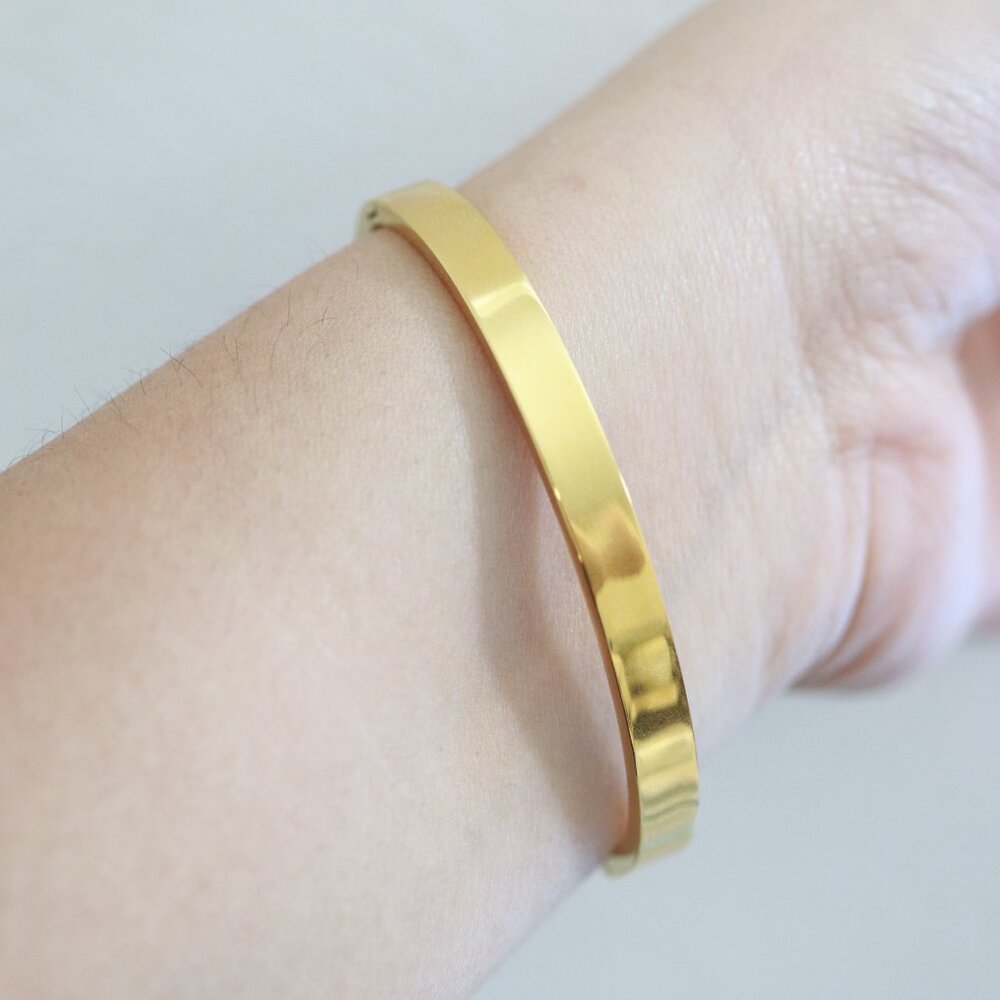 Rectangular Rhinestone Bangle Bracelet Stainless … - image 6